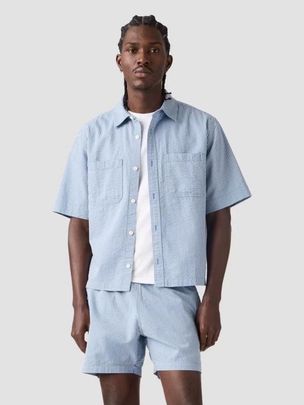 Levis Men Relaxed Fit Boxy Short Sleeve Button-Down Shirt